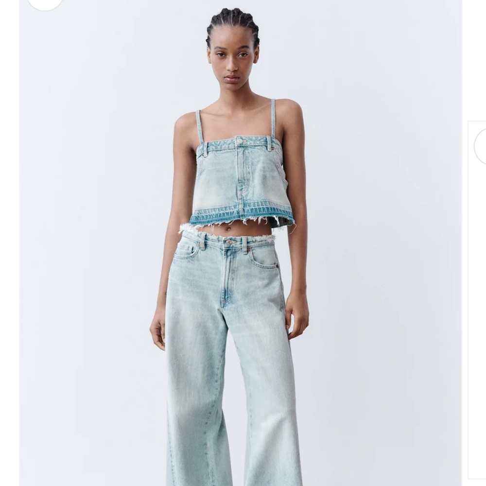 Zara denim crop top
